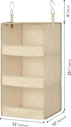 GRANNY SAYS 3 Shelf Hanging Closet Organizers and Storage, Collapsible Closet Storage Organizer with 2 Metal Hooks, Leak-Proo