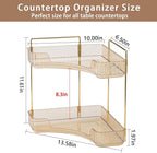 shuang qing 2-Tier Corner Bathroom Counter Organizer – Classic Storage Shelf for Makeup, Perfume & Toiletries, Space-Saving C