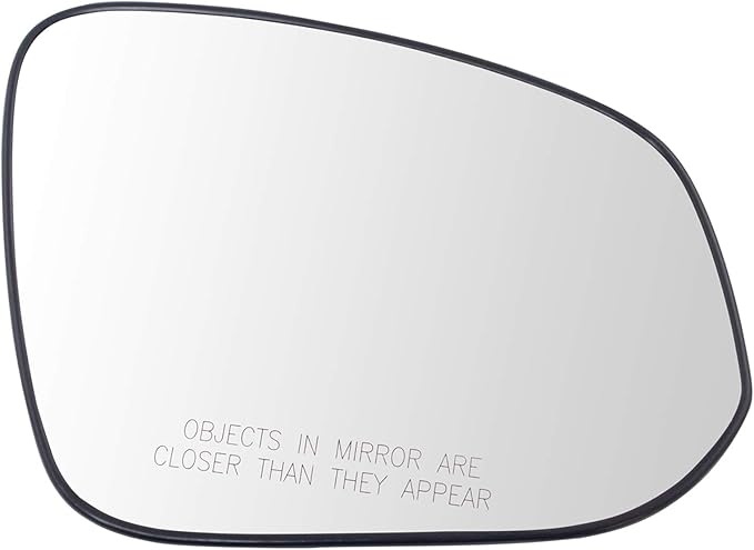 TRQ Passenger Side Heated Mirror Glass with Backing Plate Compatible with 2013-2015 Toyota RAV4 TO1325126