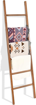 SwallowLiving 6ft Blanket Ladder, Solid Wood Towel Ladder, Rustic Decorative Ladder for Blankets, Farmhouse Wooden Quilt Rack