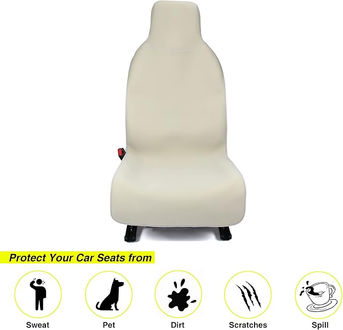 Waterproof Neoprene Car Seat Cover, Sweatproof Non-Slip Seat Protector, Universal Fit for Front Bucket or Rear Bench Seat of 