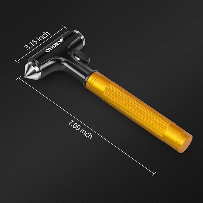 Car Safety Hammer, Car Glass Breaker with Seat Belt Cutter, Automotive Escape Tool, Metal Window Breaker, Emergecy Safety Ham