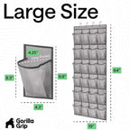 GORILLA GRIP Over the Door Shoe Organizer, 24 Large Breathable Mesh Pockets, Space Saving Hanging Storage Holder, Closet Rack