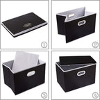 PRANDOM Extra Large Collapsible Storage Bins with Lids [3-Pack] Linen Fabric Foldable Storage Baskets Boxes Organizer Contain