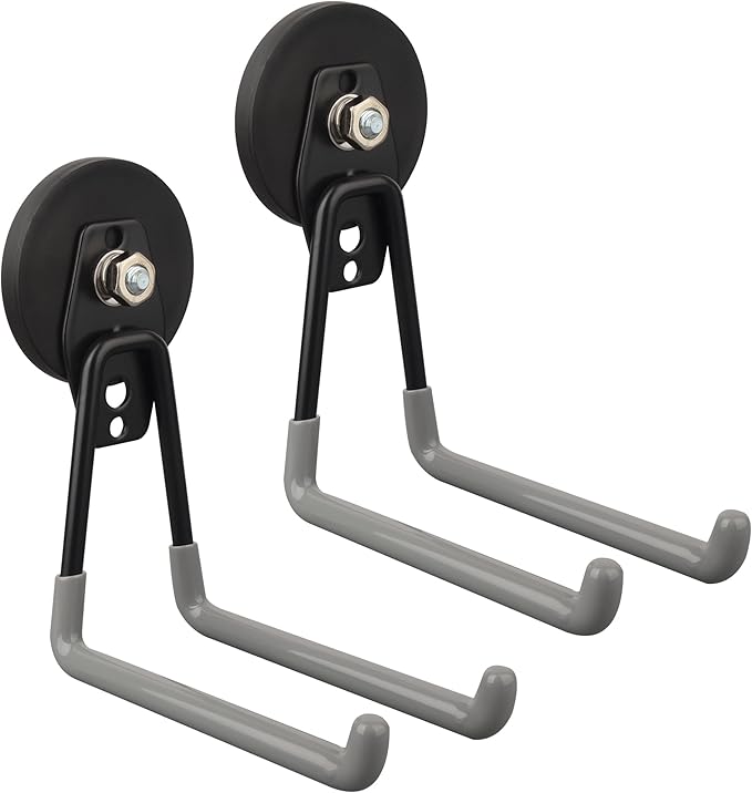 ULIBERMAGNET Magnetic Garage Hook, Cordless Drill Hooks Heavy Duty,Power Tool Organizer,Large Manget with Hooks for Workshop 