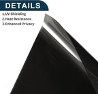 Motoforti Nano Ceramic Car Window Tint Film VLT 18% IRR 48% UVR 75% Chrome Gray 5ft x 30inch Privacy Film 2mil PET 1 Pc