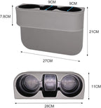 Car Seat Organizer Cup Drink Holders Multi Functional Gap Filler Storage Box Insert Organization Helps Reduce Distracted Driving&Holds Phone Mount Mug Bottle Cellphone (PUBD-Gray)