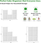 C&AHOME 6-Cube Storage Organizer, Stackable Storage Cubes Shelves, Portable Bookshelf, Plastic Clothing Storage Closet Organi