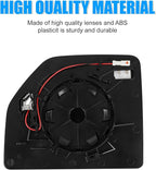 Compatible with Ford F150 2015-2020, F250 2017-2022, F350 2017-2019, Passenger Right Side Mirror Glass, Heated Blind Spot Lens Mirror with Backing Plate