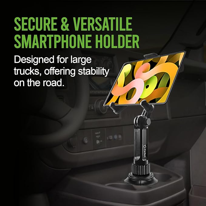 Cellet Cup Holder Tablet Mount, Car Cradle Holder Compatible for All iPad, Pro, Air, Mini Samsung Galaxy Tablet, Amazon Fire Microsoft Surface
