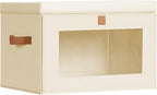 Homsorout Large Closet Storage Bins - Collapsible Storage Bins with Handles & Window, Decorative Boxes with Lids, Fabric Cube