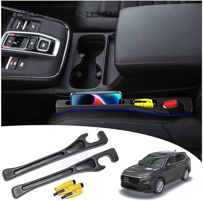 【Compatible with Honda CR-V】 Seat Gap Filler,No Drop Seat Guard Compatible with Honda CR-V,Drop Seat Guards for Cars(2Pcs),Emergency Keychain Car Escape Tool(2Pcs)