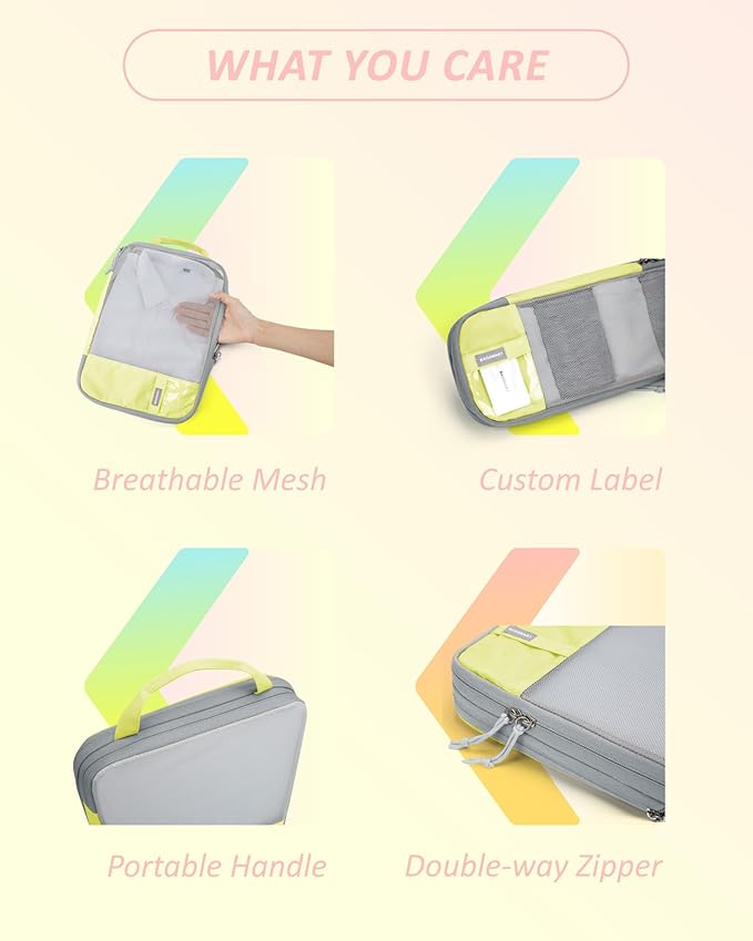 BAGSMART 6 Set /4 Set/2 Set Compression Packing Cubes for Travel, Lightweight Luggage Organizer Bags, Durable Space Saver Bag