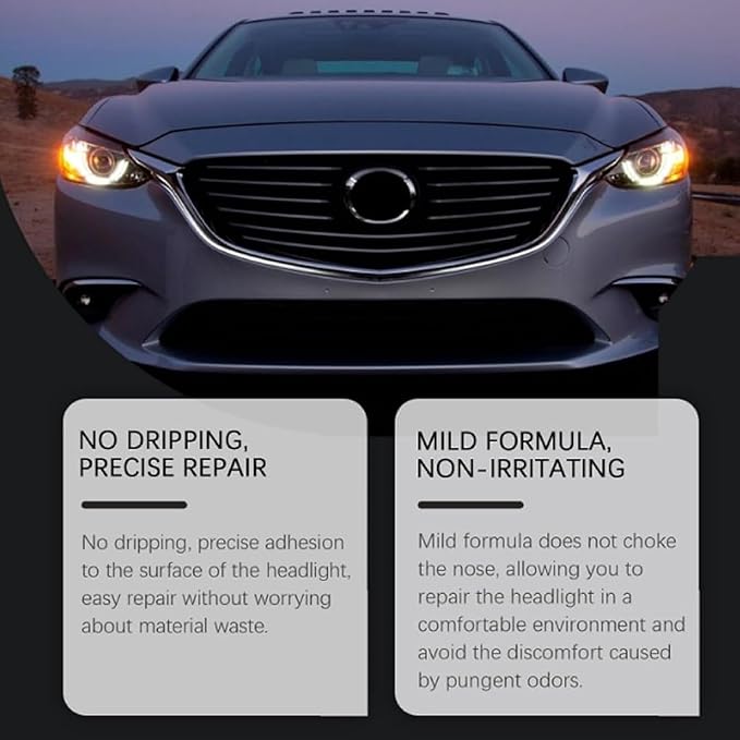 Q1forHeadlight Cleaner, Automotive Headlamp Restoration Fluid Kit, Headlight Restoration Kits, Improve Nighttime Visibility F