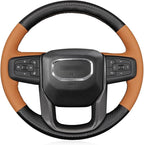 MEWANT Steering Wheel Cover for GMC Sierra Steering Wheel Cover for GMC Sierra 1500 / Sierra 1500 Limited/Sierra 2500 / Sierra 3500/ Yukon (XL) Hive Microfiber Leather