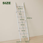 Bamboo Towel Rack 6-Tier Blanket Ladder for Living Room, Bedroom, Bathroom Space-Saving Decorative Ladder for Quilts, Towels 
