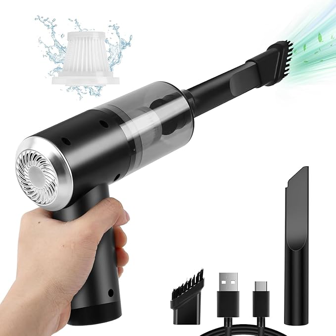 Mini Vacuum Cleaner for,2 in 1 Keyboard Vacuum Cleaner Wireless Handheld,Car Vacuum with Brushless Motor High Power 120W Rech