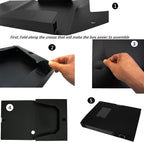 Foldable A4 Document Box with Lid, Pack of 3 Plastic Archive Cases, 31x24x4cm, File Folder Organizer Document Storage File Bo