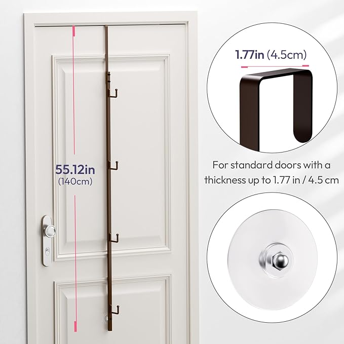 SWTYMIKI Over Door Hat Rack - 3 Packs Metal Hanging Hat Organizer with 12 Hooks Design, Baseball Cap Hanger Organizer Storage