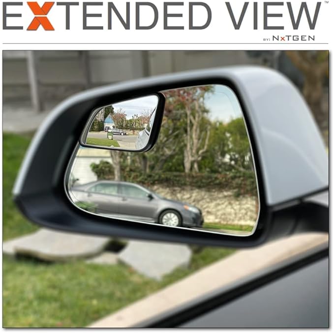 Blind Spot Mirrors- Compatible with Tesla Model S Extended View - 2 Piece Set (Left & Right)