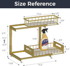Under Sink Organizer, 2-Tier Premium Metal Pull-Out Racks with Adjustable Height, Heavy Duty Sliding Bin for Bathroom and Kit