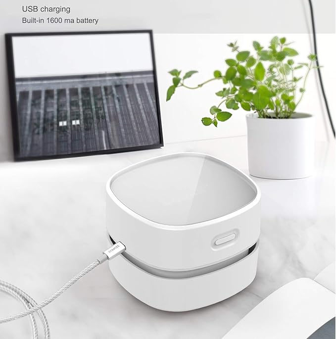 ODISTAR Desktop Vacuum Cleaner,Mini Table dust Sweeper Energy Saving with auto Power-Off Function,High Endurance up to 400 mi