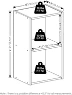 Furinno PASIR Book Shelf, 2-Tier Modern Bookshelf, Open Shelves Bookcase 9 x 12 x 21, Easy Assembly, for Living Room, Bedroom