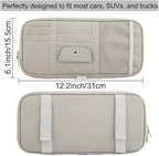 Car Sun Visor Organizer, Auto Interior Accessories Pocket Organizer - Car Truck SUV Storage Pouch Holder, with Multi-Pocket Net Zipper (Gray)