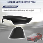 Mirror Lower Cover Trim ＆ Base Kit Left Driver Side Fit for Mazda CX-5 2015 2016 (With Mirror Light Version), Rearview Wing Bottom Cap Lower Holder Frame House ＆ Triangle Base Assembly