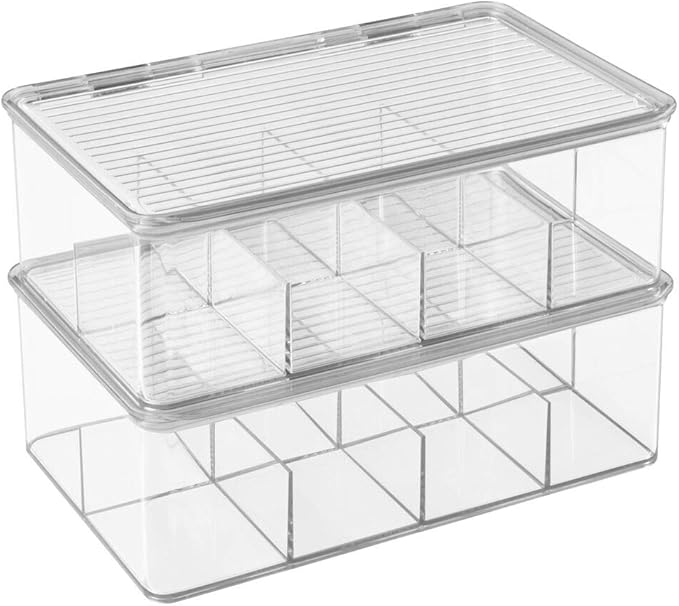 mDesign Plastic First Aid Kit Storage Box with Clear Top Lid for Bathroom, Kitchen, Cabinet, Closet, Drawer - Organizes Medic