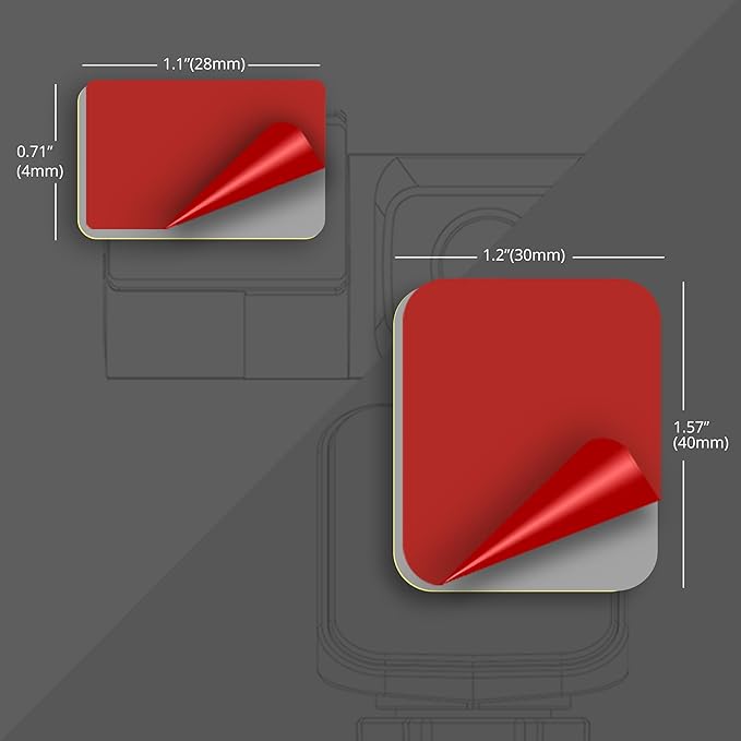 Double-Sided Adhesive Pads for Dash Cam Mount – High-Bond Mounting Tape for Windshield & Dashboard with Surface Protection Film – Clean Removal, Secure Hold