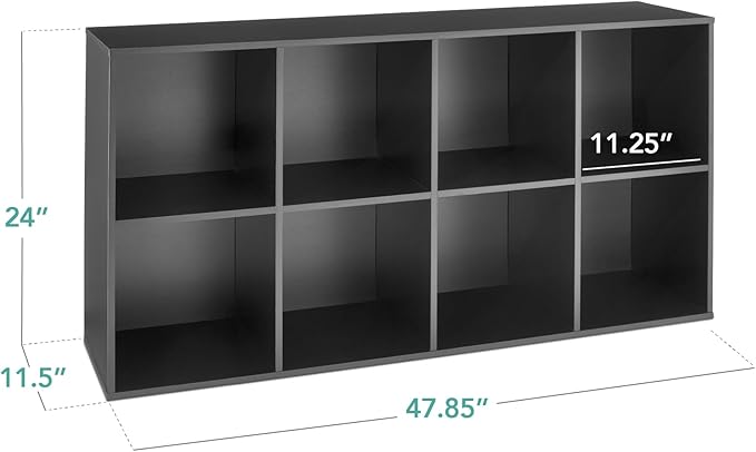 Best Choice Products 8-Cube Storage Organizer, 11in Shelf Opening, Bookcase, Display Shelf, Customizable w/ 3 Removable Back 