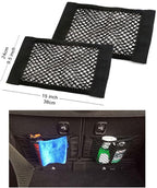 Universal Mesh Cargo Net Storage Net Wall Sticker Organizer Pouch Bag Storage Mesh Net for Car Trunk Storage Add On Organizers for Car Truck (15" x 9.5" (2 Packs))