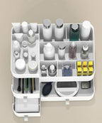 MIUOPUR White Makeup Organizer for Vanity, with 3 Drawers, Large Capacity, Ideal for Make up, Cosmetic, Skin care, Suitable f