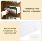 Socks Underwear Drawer Organizer, 5 Cell Compartments Acrylic Wall Mount Storage Boxes, Self-Adhesive Switchable Drawer Organ