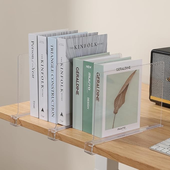 8-Pack Clear Shelf Dividers - Purse Organizer for Closet - Shelf Dividers for Closet Organization - Sweater Storage for Close