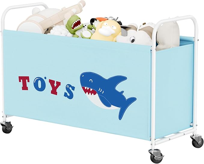 GRANNY SAYS Toy Box for Boys, Large Toy Chest Storage with Wheels, Metal Kids Toy Storage Organizer for Stuffed Animals, 135L