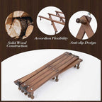 SCUNDA 16 inch High Accordion Wall Hanger with 14 Hooks, Wooden Wall Expandable Coat Rack for Coat, Hats, Baseball Caps, Coff