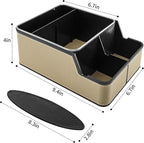 Car Organizer Between Back Seat,Car Armrest Storage Box with Compartment,Multifunctional Front Seat Organizer,Center Console Cup Holder Tray,Car Seat Organizer with Non-slip Mat(Beige)