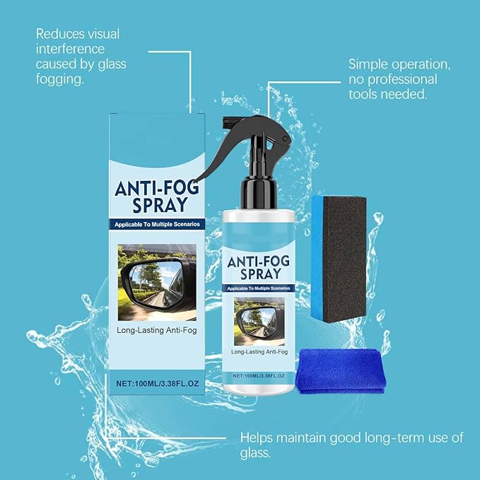 Anti Fog for Car Windshield Spray, Car Glass Cleaner, Interior Exterior Water Repellent Coating, Windscreen Glass Cleaner for