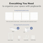 Keepo Peg Board Wall Organizer – Plastic Pegboard Panels, Modular Peg Board Storage System for Home Office, Craft Room, Gamin