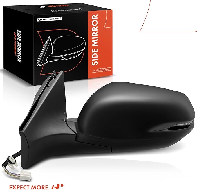 A-Premium Driver Side Power Door Mirror - Compatible with Honda CR-V CRV 2017-2022 - Heated Manual Folding Black Outside Rear View Mirror w/Turn Signal and Blind Spot Detection