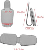2 Pack Leather Car Visor Sunglass Holder, Magnetic Leather Glasses Eyeglass Hanger Clip for Car, Sunglass Clip Glasses Holder for Car Visor (Gray)