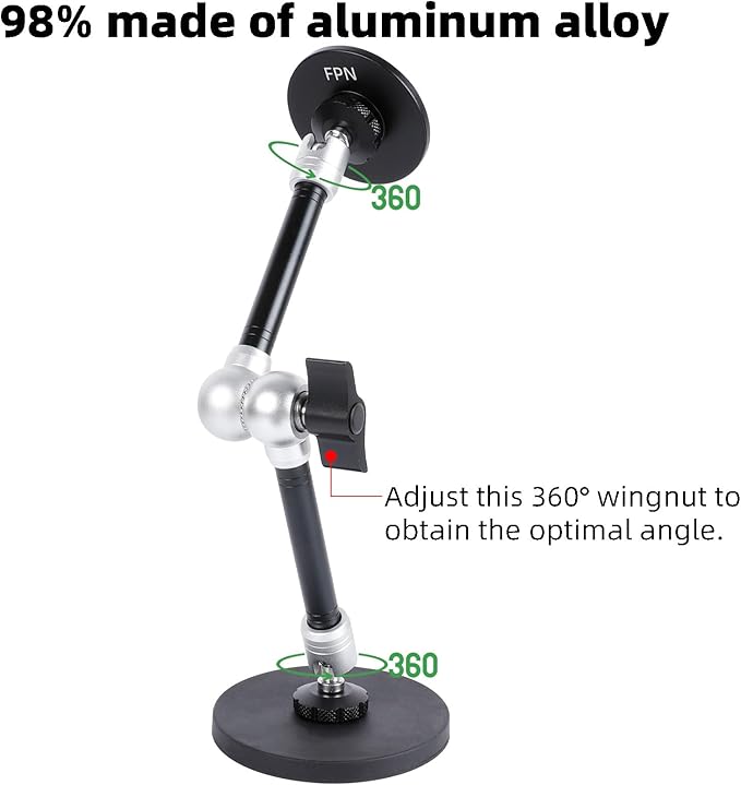 Dual Magnetic Phone Holder for Magsafe, Heavy Duty Phone Mount with 10" Long Magic Arm for Gym/Truck/Tractor/Forklift/Boat, Compatible with iPhone 16 15 14 13 12 Series, Magsafe Cases