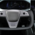 MEWANT Hand Stitched Tesla Model S Yoke Steering Wheel Cover Wrap for Tesla Model S 2021-2023 / Model X 2021-2023 Tesla Yoke Steering Wheel Accessories