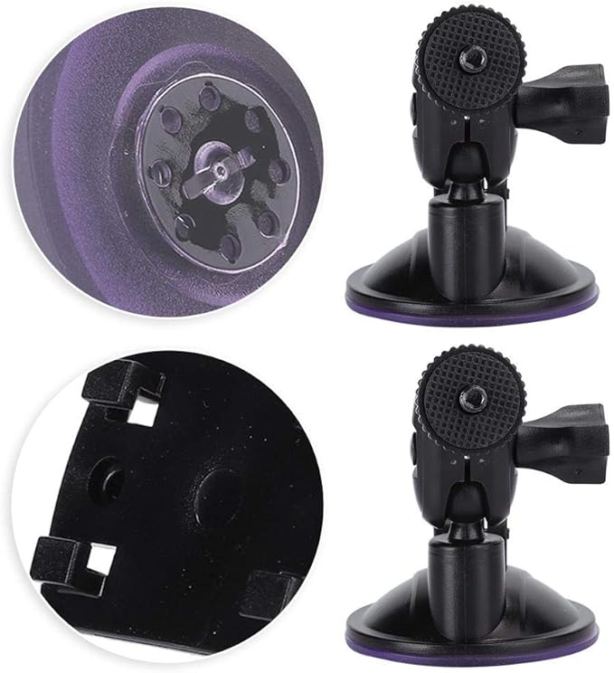 Yoidesu 360 Degree Adjustable Vacuum Suction Cup Dash Cam Mount Holder, Universal Dash Camera Rear View Mirror Mount Holder Kit for Most Dash Camera and Car Camera(Four Claw Head)