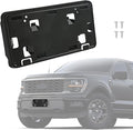 Front Bumper License Plate Frame Bracket Compatible with Ford F-150 3.5L V6 5.0L V8 2024 2025, Black License Frame Holder Mou