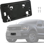 Front Bumper License Plate Frame Bracket Compatible with Ford F-150 3.5L V6 5.0L V8 2024 2025, Black License Frame Holder Mou