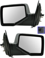 TRQ Driver and Passenger Side Mirror Assembly Set Power Chrome Textured Compatible with 2006-2011 Ford Ranger 2006-2007 Mazda