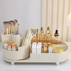 Booklov Roating Makeup Caddy Organizer for Vanity, Large Capacity Cosmetic Display Case, Clear Acrylic Countertop Beauty Stor